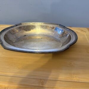Antique 1934 Antique Reed & Barton Silver Plate Oval Serving Vanity Plate